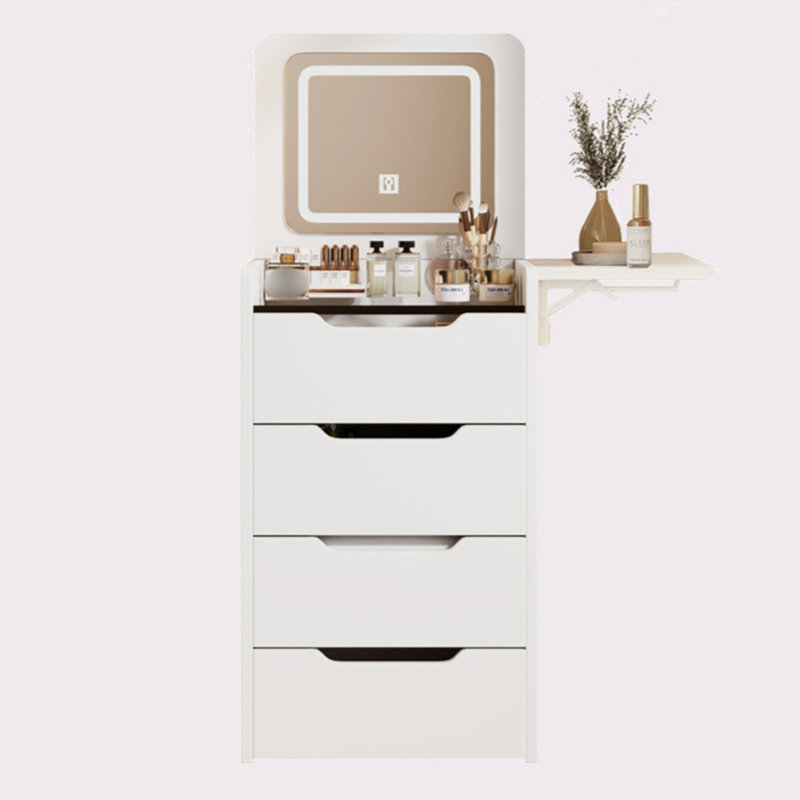 Bureau de maquillage avec panneau caché, miroir de coiffeuse avec lumières, station de charge, ensemble de coiffeuse 3 en 1 avec 3 tiroirs, coiffeuse, coiffeuse compacte avec tabouret caché, bureau de coiffeuse avec miroir et lumières