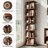 Rotating 6-Tier Open Bookshelf with Wheels, Freestanding Corner Display Storage Rack-1635376880