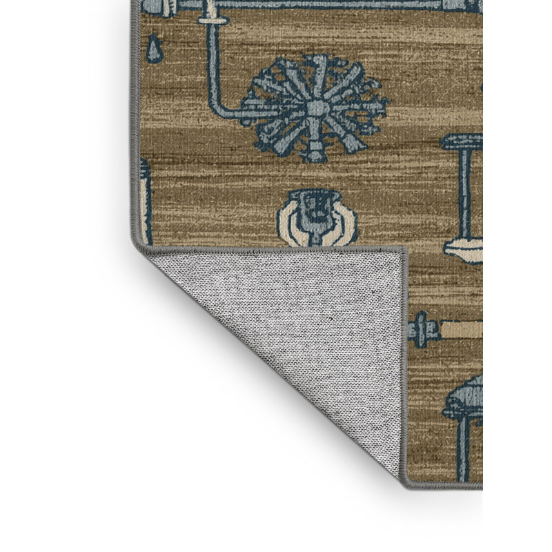 Tapis de transport brun lavable à la machine, Rectangle 5 pi x 7 pi