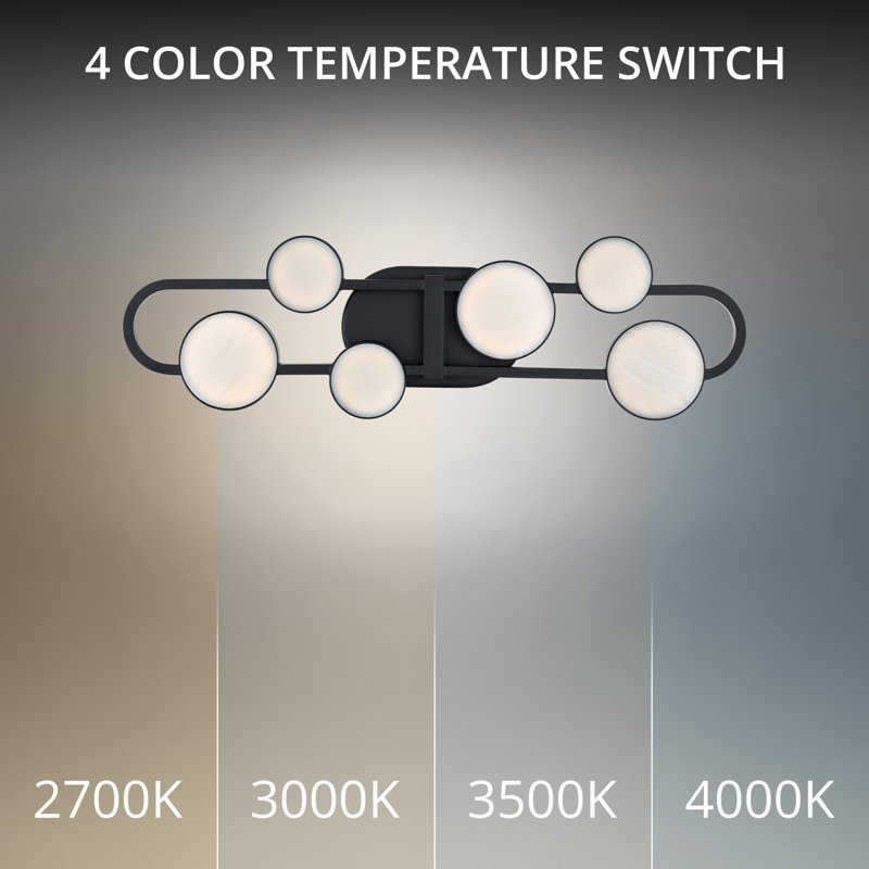 Tableau Dimmable LED Bath Vanity & Wall Light With Tiffany Art Glass Shades And Built In Color Temperature Switch (2700K/3000K/3500K/4000K)