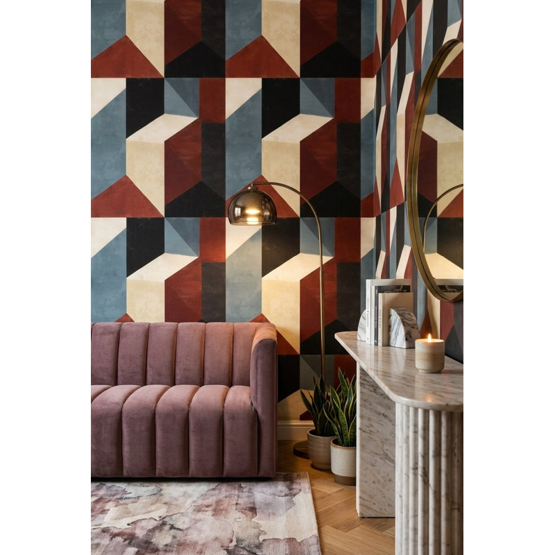 Rouleau de papier peint mural Mid-Century moderne amovible Cocomurals, Non tissé, non collé