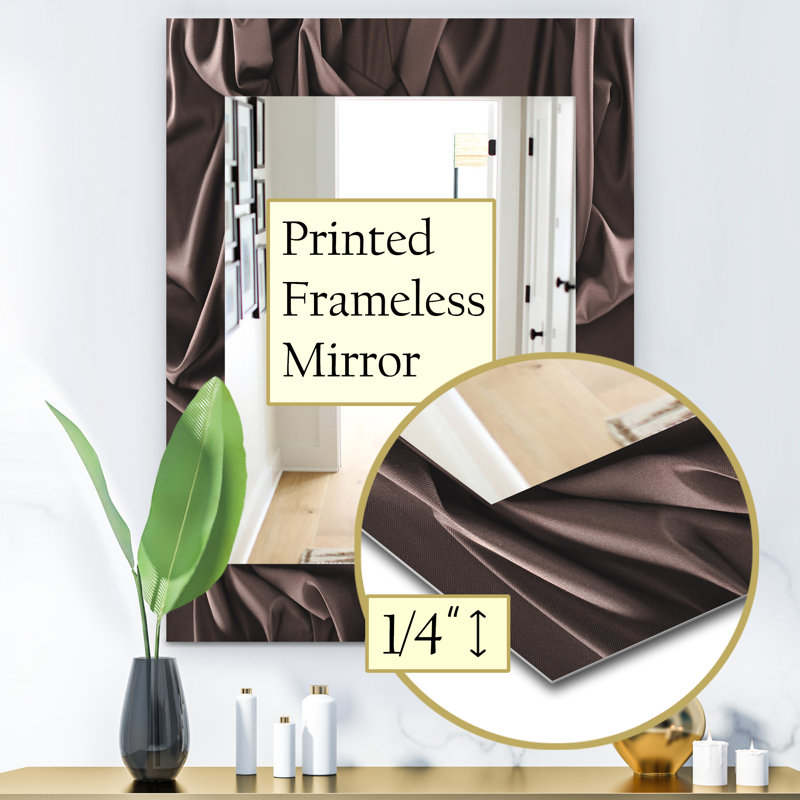 Miroir mural moderne en soie foncée pliée, H 24 po x l 32 po