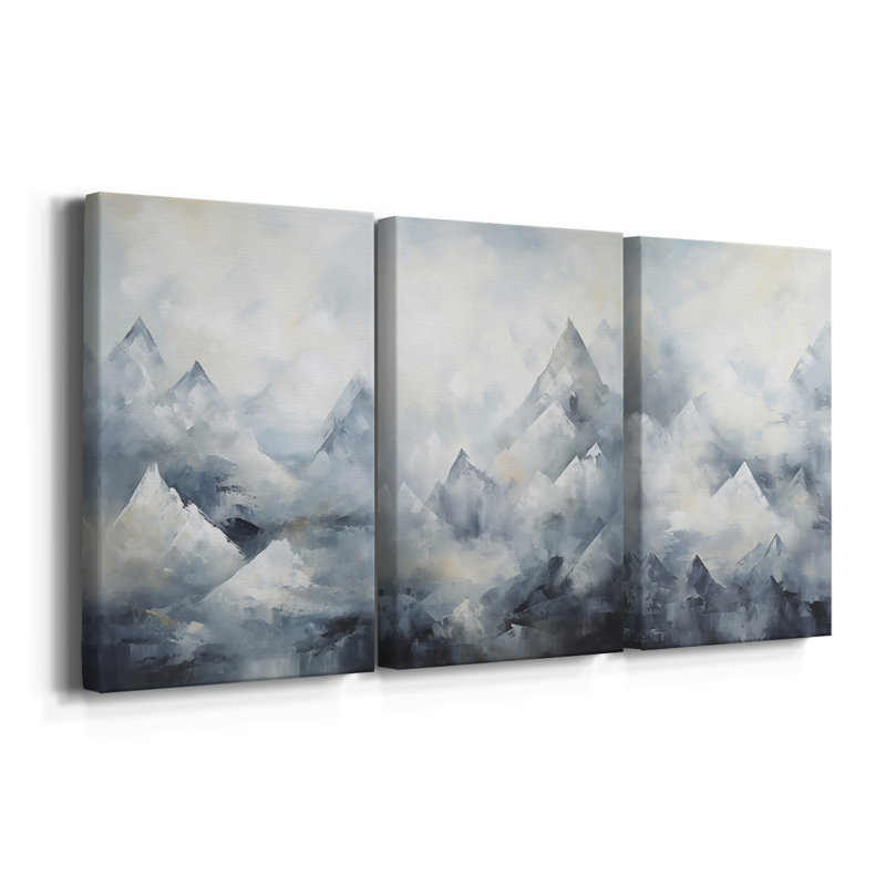Paysages série CCxxxiv - Toile tendue avec châssis sur mesure - 3 pièces, H 60 po x l 120 po