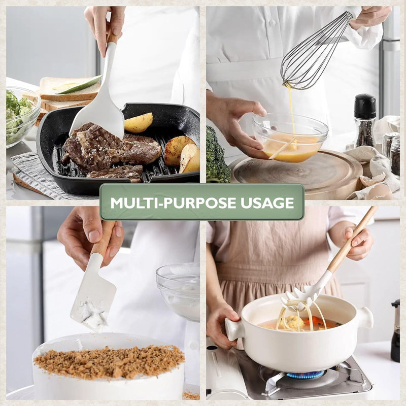 47-piece White Silicone Cooking Utensil Set