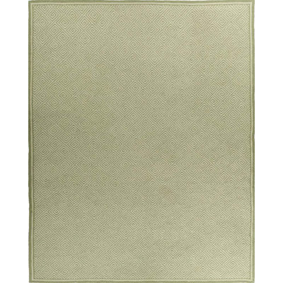 Wool Geometric Area Rug in Beige