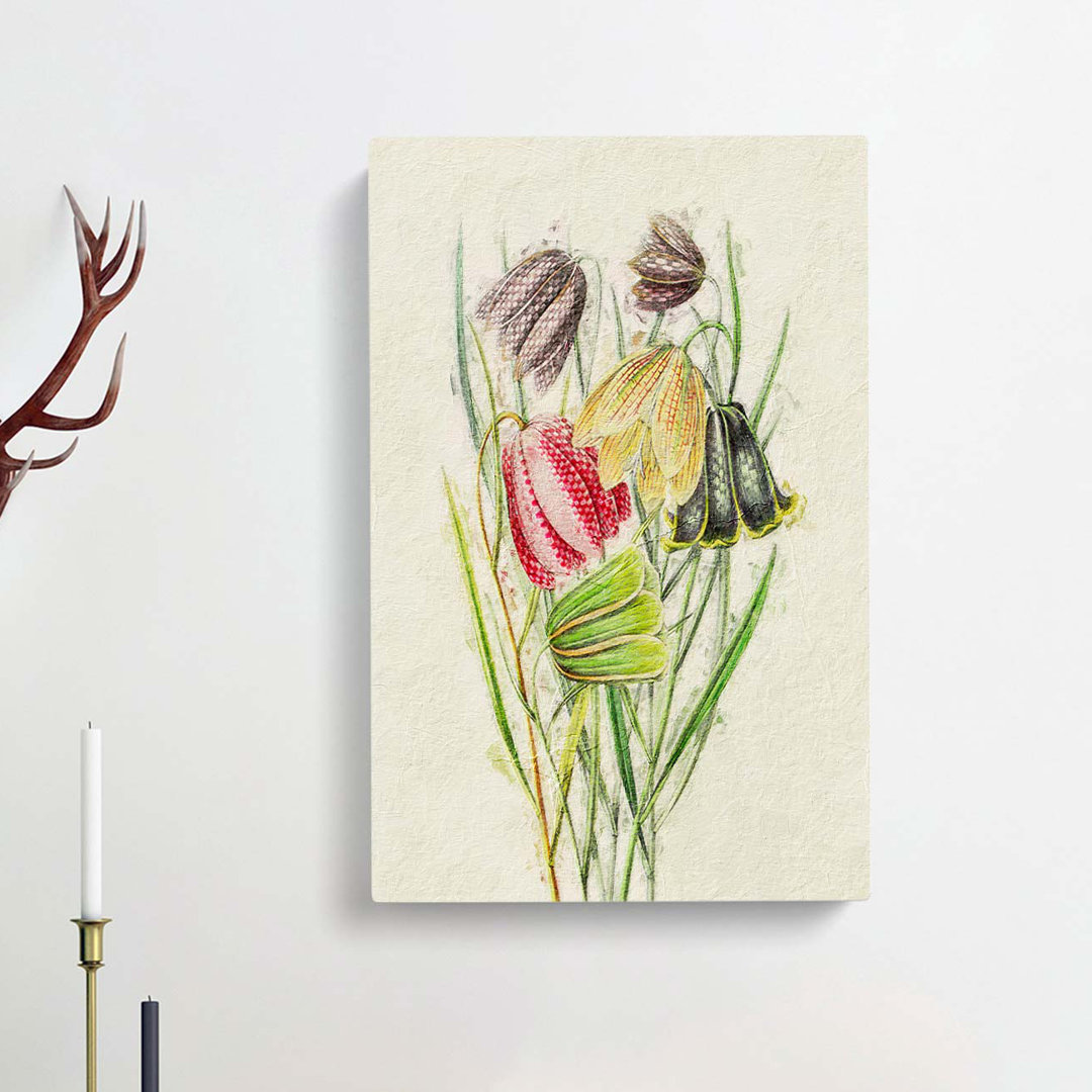 Illustration of Fritillaria Lily Flowers - Wrapped Canvas