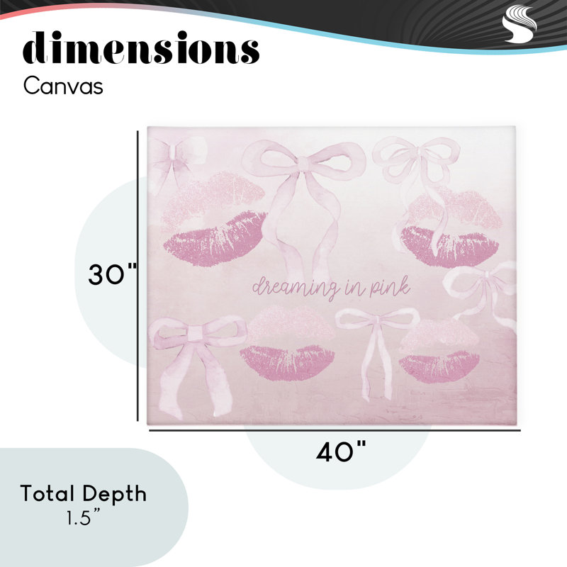 Rêver en toile rose, design par Kim Allen, H 30 po x l 40 po