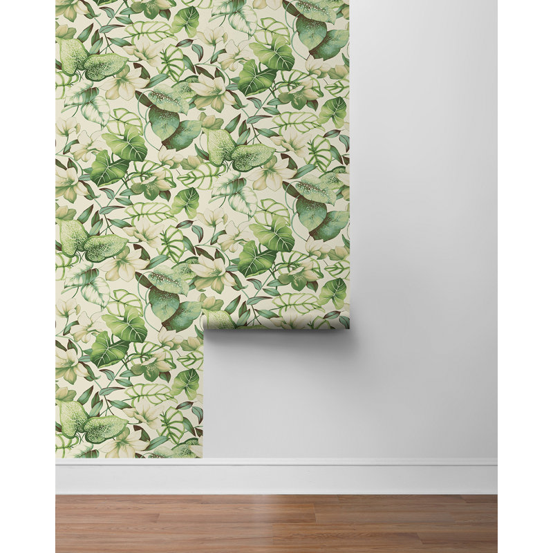 Tommy Bahama Windemere Floral 18' L x 20.5" W Peel and Stick Wallpaper Roll, Green