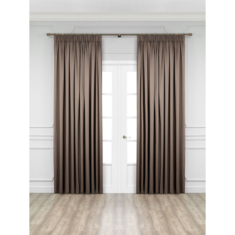 Maitlan Semi Sheer Curtain, Brown, 102" W x 108" L