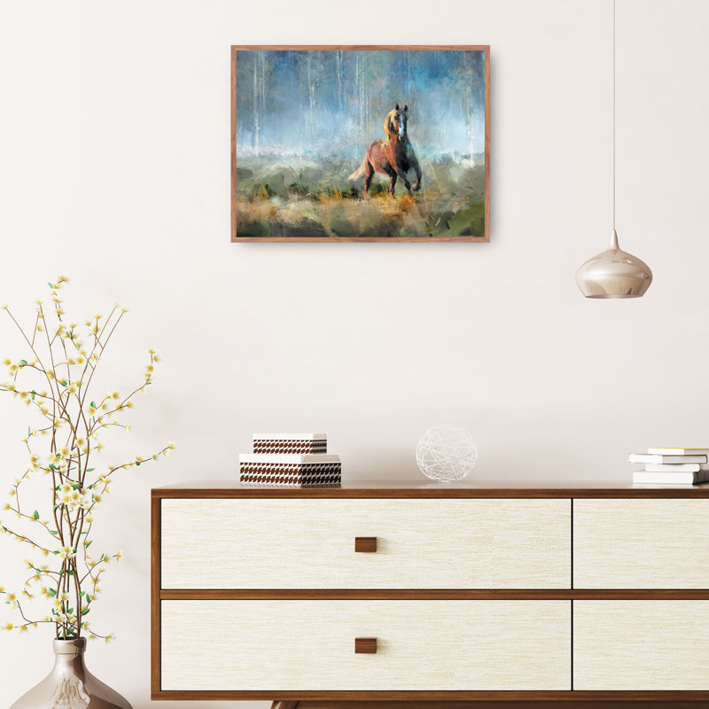 «Run Free Free» par Studio Arts, reproduction d'art sur toile, H 43 po x l 57 po x P 1,5 po, Cadre taupe