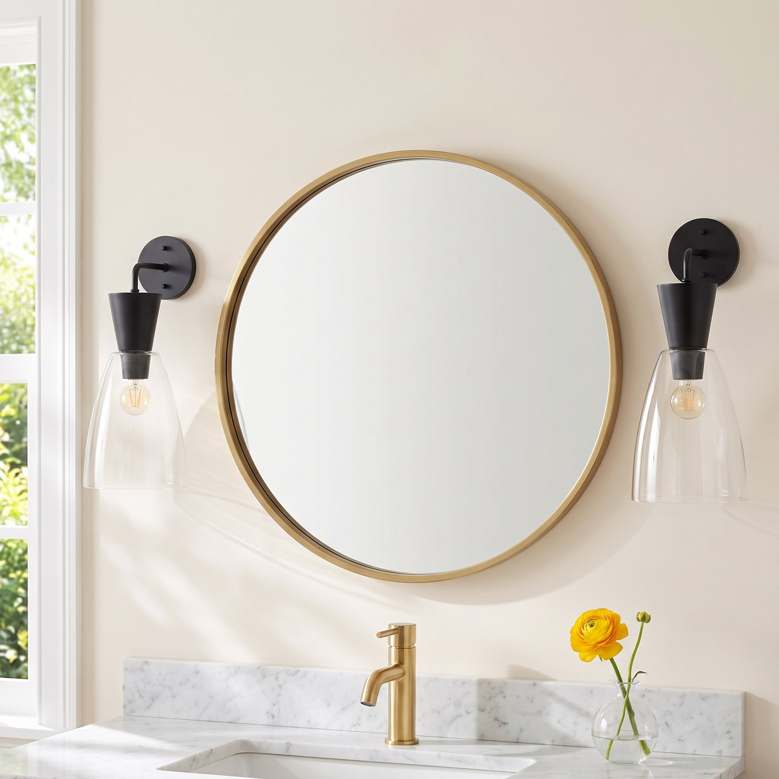 Results Single Transparent Dimmable Vanity Light, Matte Black