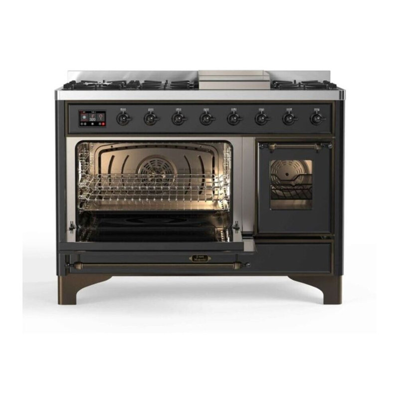Majestic II 48" 5.02 cu. ft. Freestanding Dual Fuel Range with Griddle, Liquid Propane, Matte Graphite/Bronze