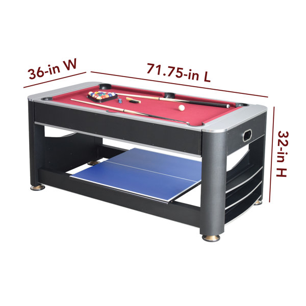 Classic Sport 54 4-in-1 Indoor Multi Game Table: Pool, Foosball, Table  Tennis and Air Hockey 