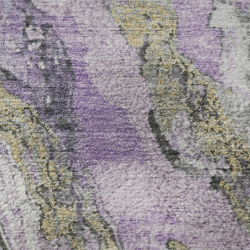 Premium Machine Washable Mayfield AMF1908 Abstract Rug, Round 8'