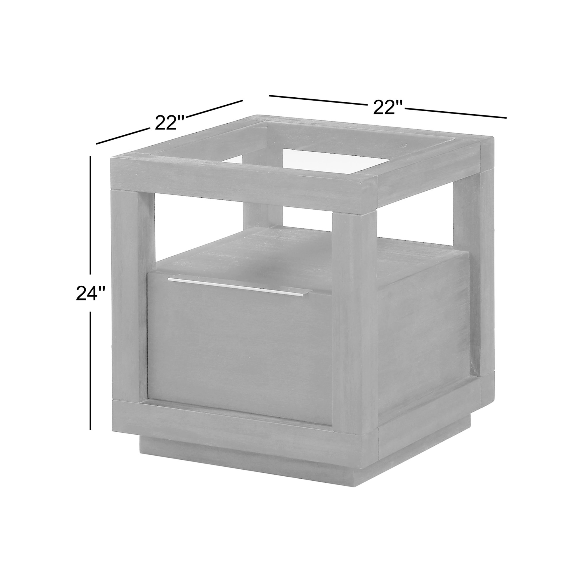Eloise End Table With Storage, Mineral