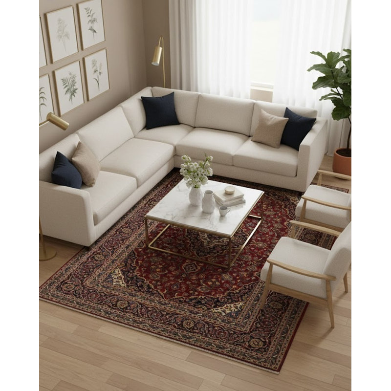 Tapis unique en laine noué à la main 1980 s 8 pi 2 po x 11 pi 7 po Camren