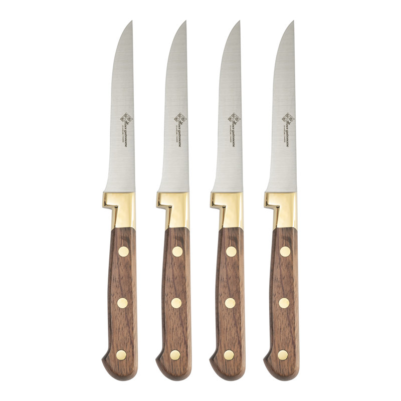 Ensemble de 4 couteaux à steak avec poignées en bois de rose Au Nain Prince