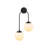 Modern Wall Lamp with Metal Body & Glass Cap, 21.7 x 9.4 x 21.7 inches | Black & White Design, 2 x E14 Socket (Max 15W) | Perfect for Industrial & Scandinavian Decor, Elegant & Functional Lighting Solution-1359575963-1471764847