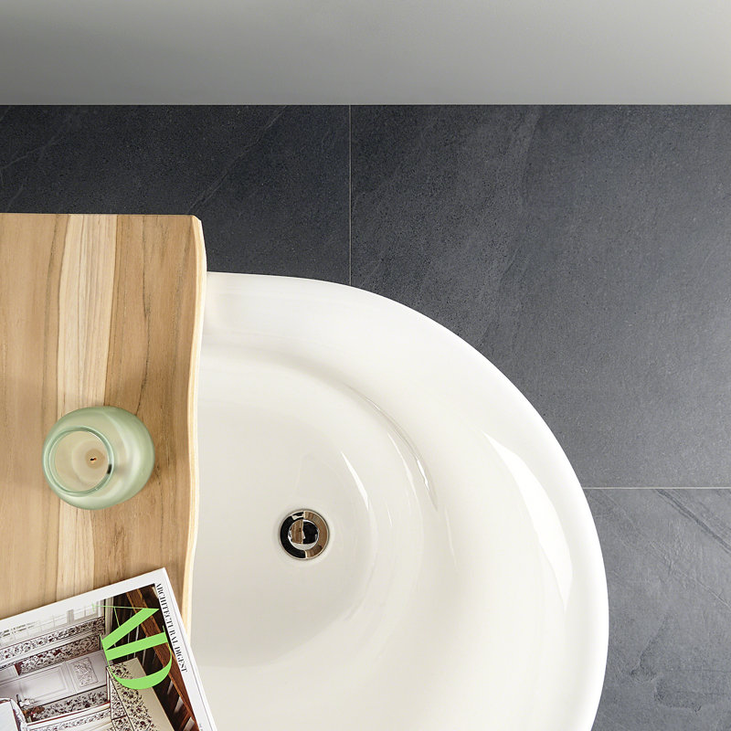 Belmont 24" x 24" Porcelain Cement Look Floor and Wall Tile, Black
