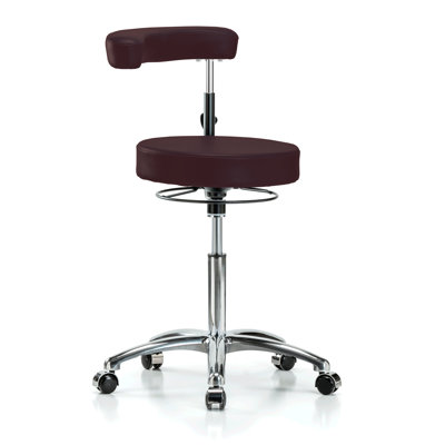 Khorawa PERCH Chrome Height Adjustable Dental Stool with Procedure Arm | Medium Bench Height 20.5-28"