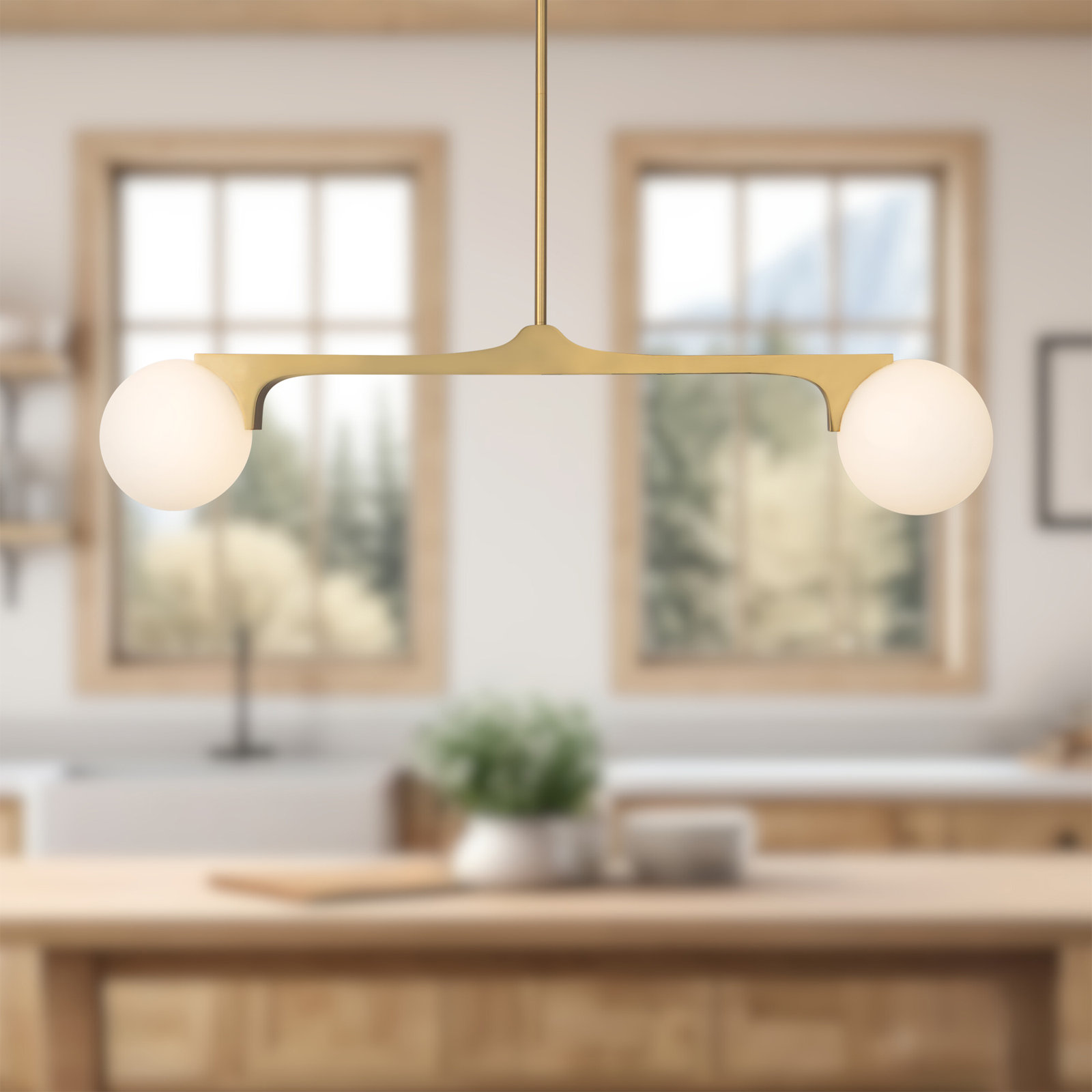Tarek 47-in Linear Pendant, Brushed Gold