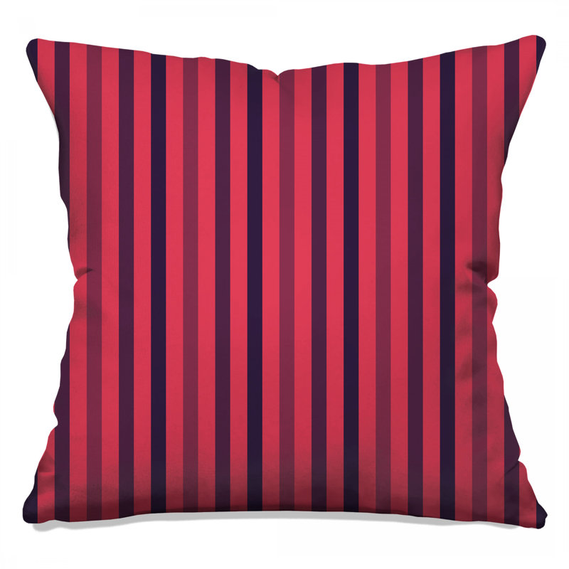 Coussins décoratifs à rayures rouges et bleu marine, 26 x 26 pouces