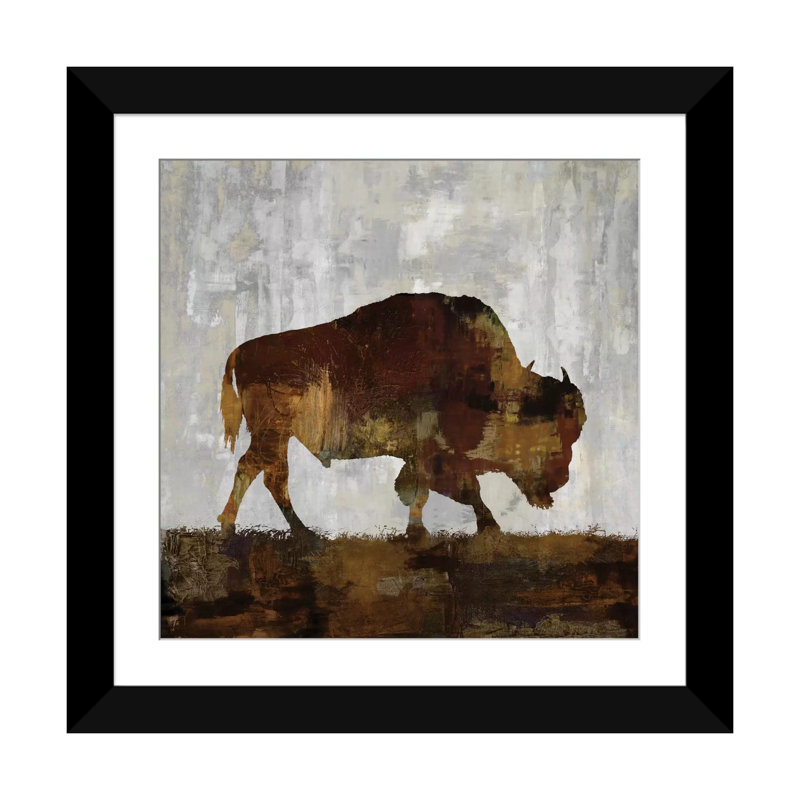 Bison par Carl Colburn - estampe numérique sur toile tendue avec châssis, H 24 po x l 24 po x P 1 po, Blanc