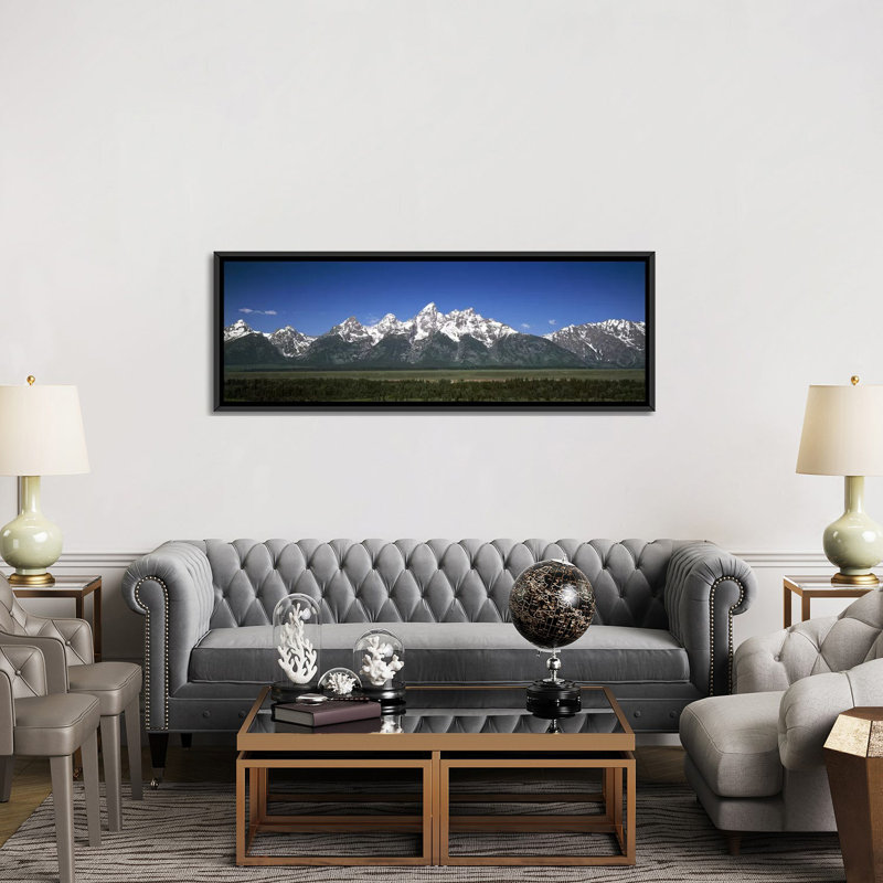 Grand Teton National Park - reproduction de photo panoramique sur toile, H 20 po x l 60 po x P 1,5 po, Cadre noir