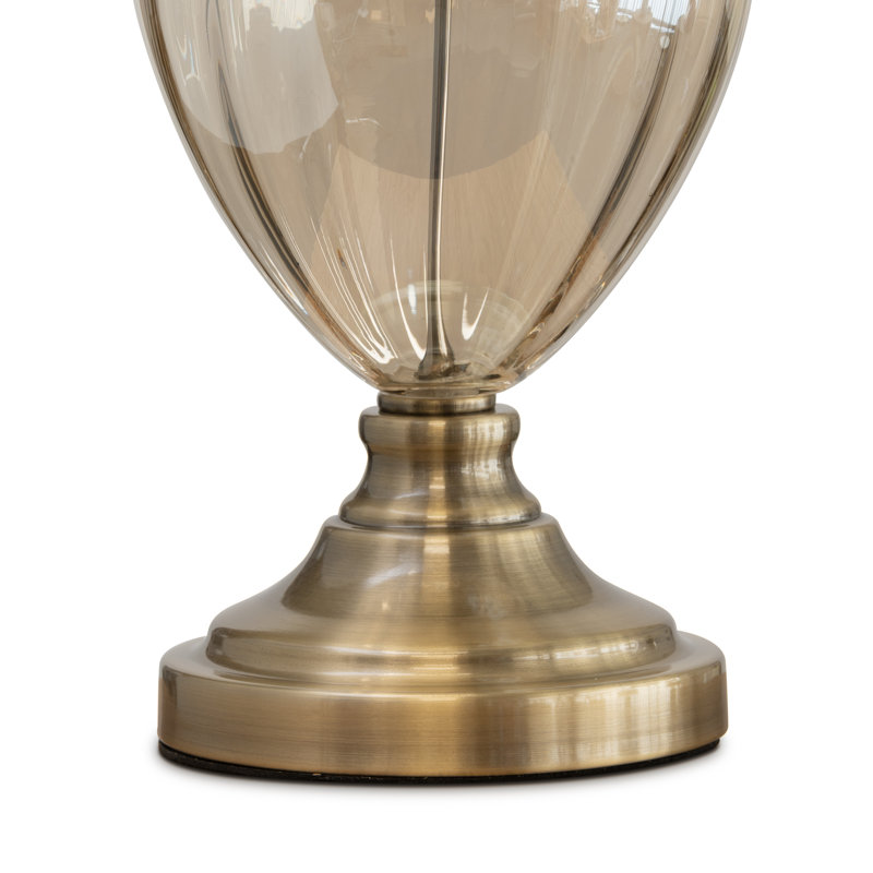 Wausa 58cm  Antique & Amber Glass Classic Table Lamp