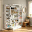 Freestanding Multi-Storage Kitchen Cupboard with Adjustable Shelves White