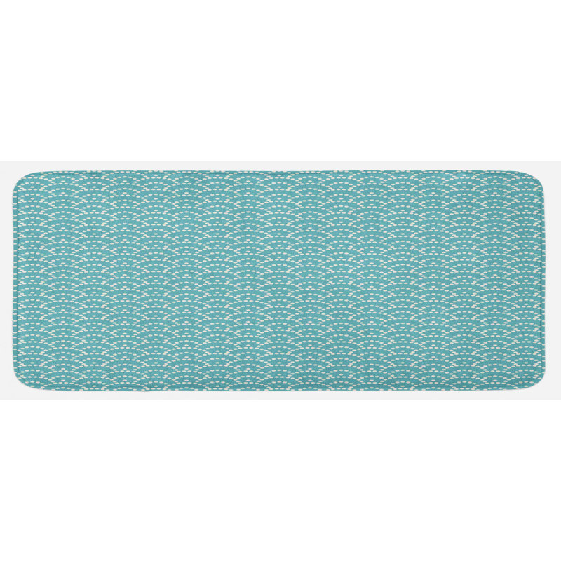 Tapis de cuisine blanc de style rétro à motif naturel à motif naturel little bubbles abstract