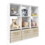 Organisateur de rangement 9 cubes, bibliothèque modulaire avec panneaux arrière ouverts et fermés, blanc-115936348-115936350