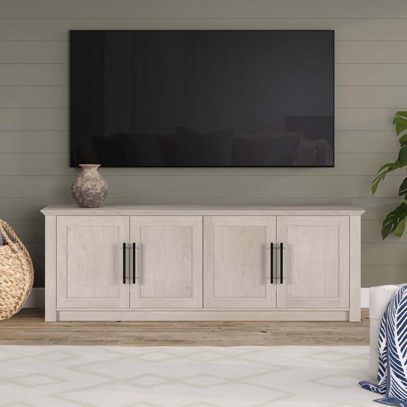 Meuble télé rectangulaire pour téléviseur de 78 po ou moins Diamante, Bois blanc
