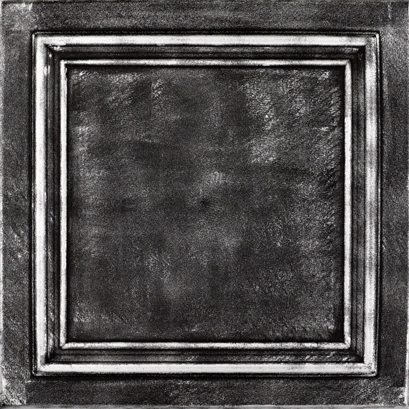 Carreau de plafond en polystyrène à collage 1,6 pi x 1,6 pi Line Art, Noir argent