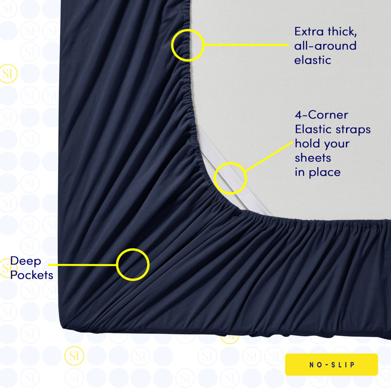 Cotton Flannel Solid Sheets Warm and Cozy Extra Deep Pockets, King, Navy Blue
