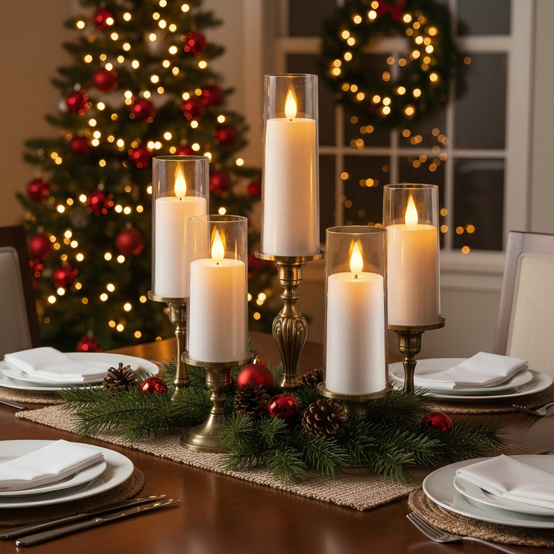 Unscented Flameless Pillar Candle, Clear