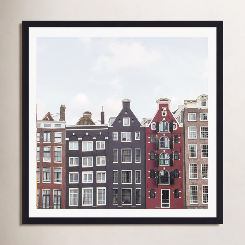 Typique, maisons typiques de Amsterdam - impression d'un seul cadre photo, H 12 po x l 12 po x P 0,75 po, Oui