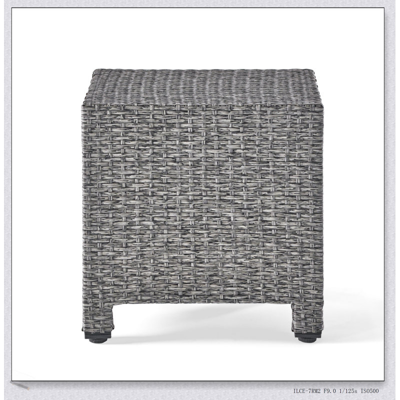 PUERTA Durable Polyethylene Rattan Accent Table, Weather-Resistant And Stylish For Outdoor Use