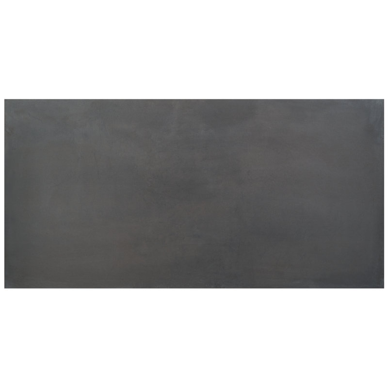 Fuse 24" x 48" Matte Porcelain Metallic Look Floor & Wall Tile (15.49 sq. ft./ box), Black