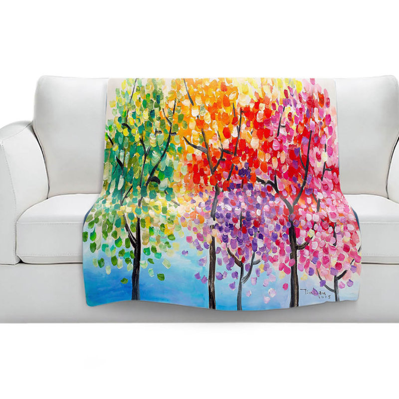 Couverture sherpa doux trees tree iii, l 68 po x L 80 po