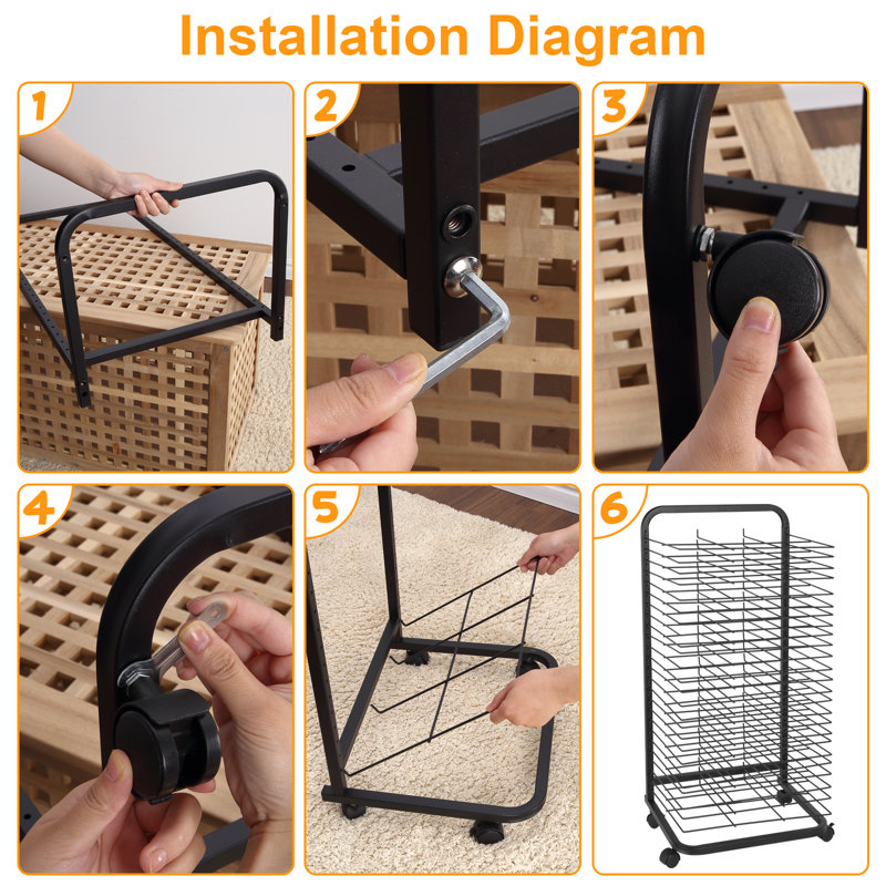 Art Drying Rack 25 Removable Shelves Paint Drying Rack With 4 Wheels Mobile