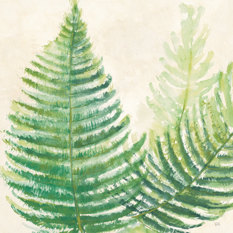 Ferns III V2 on Cream by Chris Paschke - 1 Piece Wrapped Canvas Painting, 51cm H x 51cm W