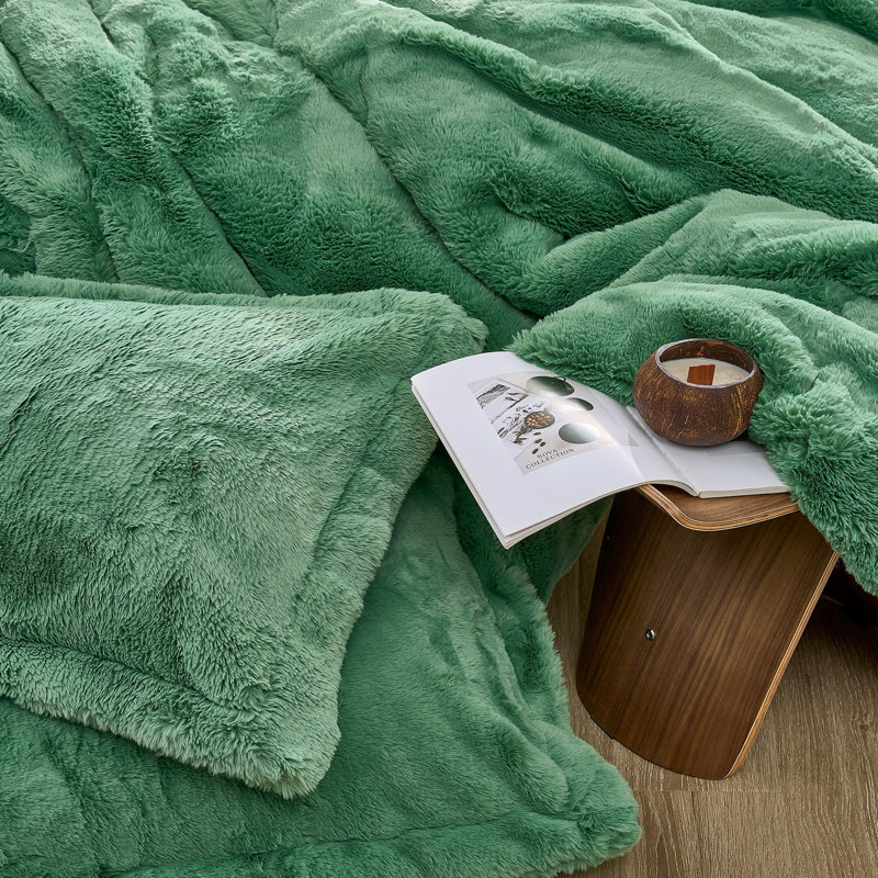 Ensemble d'édredon surdimensionné Chunky Bunny Bestie - Coma, Vert, Édredon pour lit très grand californien + quatre