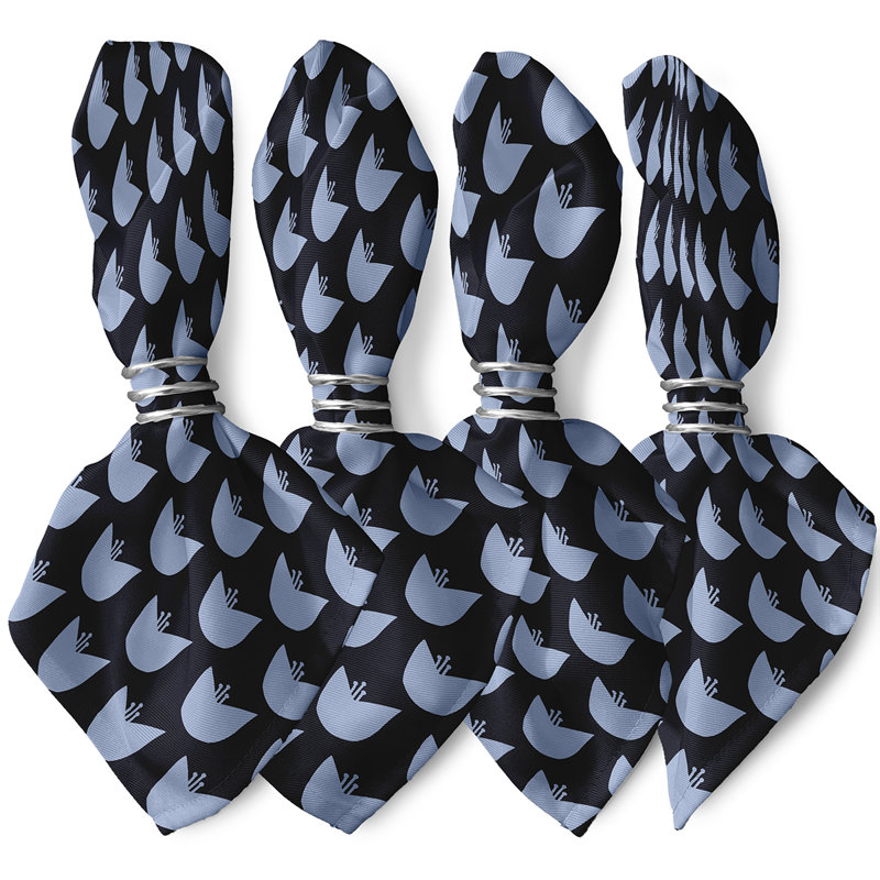 Serviette Antiope, L 18 po x L 18 po, Bleu marine / bleu