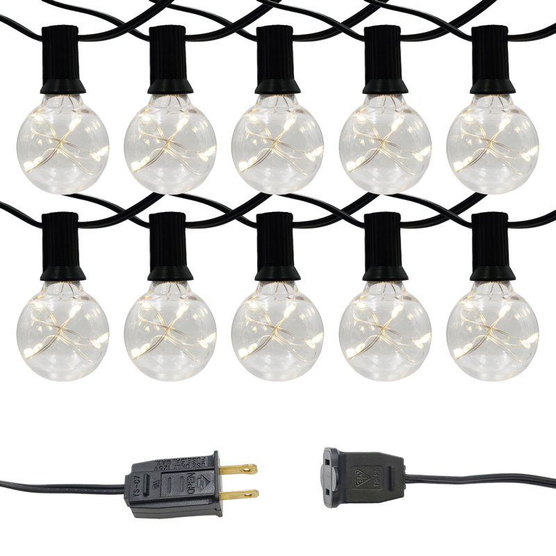 Electric String Lights with Warm White Fairy Lights Enclosed Bulbs, Globe