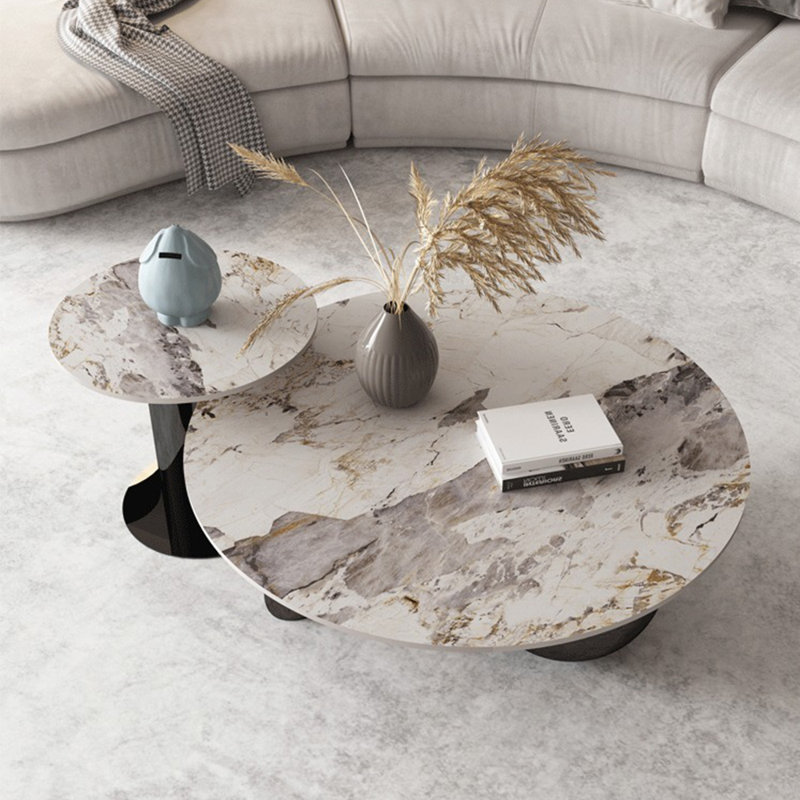 Table basse luxueuse de style italien., H 14 po x L 39,3 po x l 39,3 po, Gris