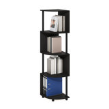 Sharee 4-Tier Zigzag Corner Shelf Bookcase, Bookshelf