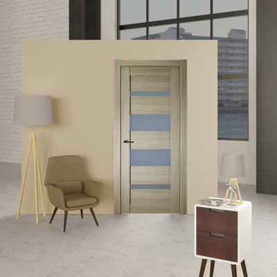 Mirella DIY-Friendly Manufactured Wood and Glass Panelled Door With Quick Assemble Jamb