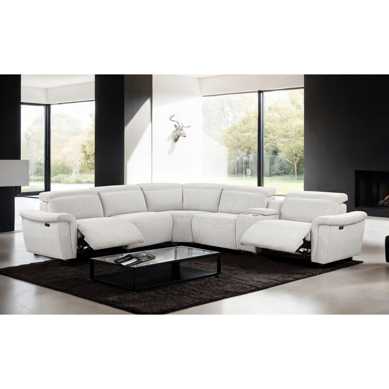 Canapé modulaire contemporain 115 po, gris clair