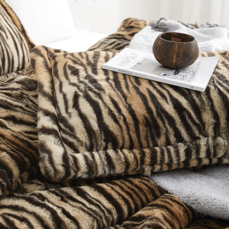 Coma Inducer There’s a Bengal in My Bed Tiger Print Oversized Comforter Set, Queen Comforter + 2 Standard Shams